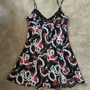 Victoria's Secret Black Floral Chemise
